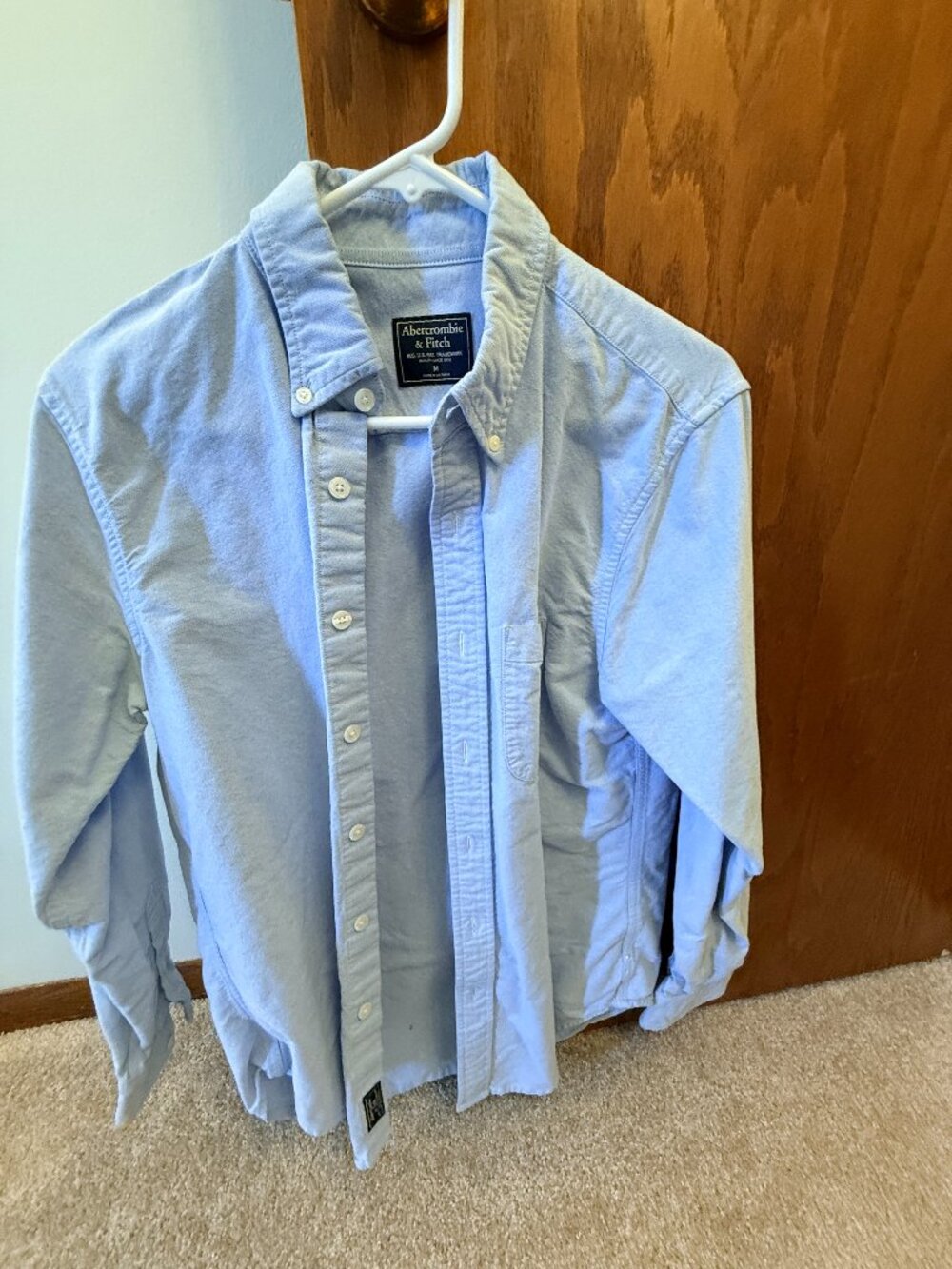 Abercrombie & Fitch Classic Oxford Button-Down Shirt Light Blue Men's M
